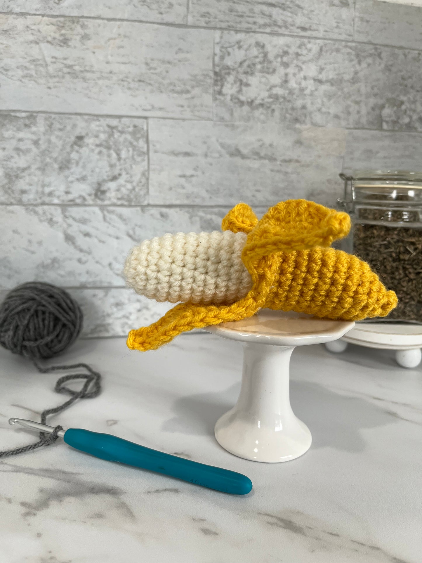 FRUIT BASKET - Banana! Handmade Crochet Cat/Ferret Toys - Catnip, Jingle Bell, Crinkle