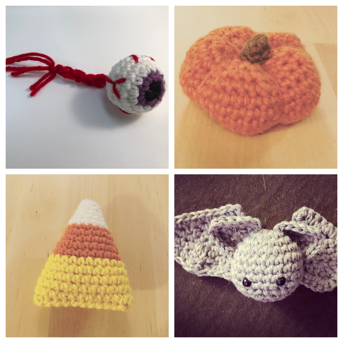 Spooky Stuff - Candy Corn! Handmade Crochet Cat/Ferret Toys - Catnip, Jingle Bell, Crinkle