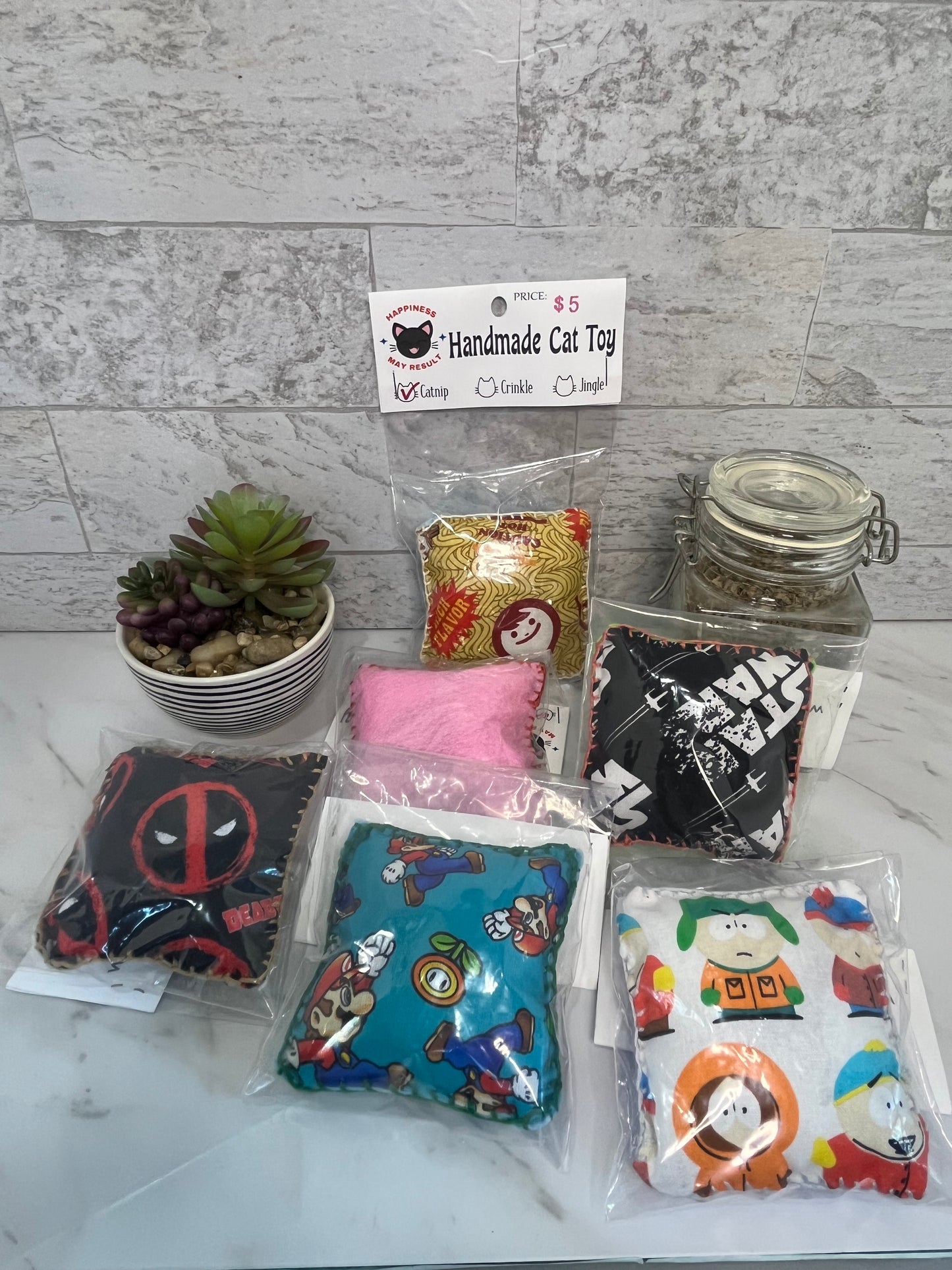 Fabric and Felt Cushion Cat Toys