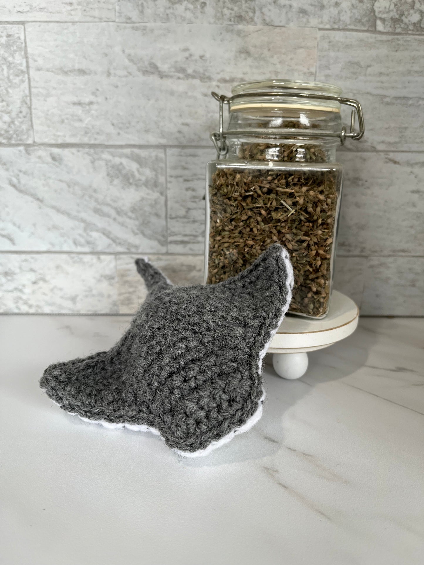 OCEAN FRIENDS - Stingray! Handmade Crochet Cat/Ferret Toys - Catnip, Jingle Bell, Crinkle