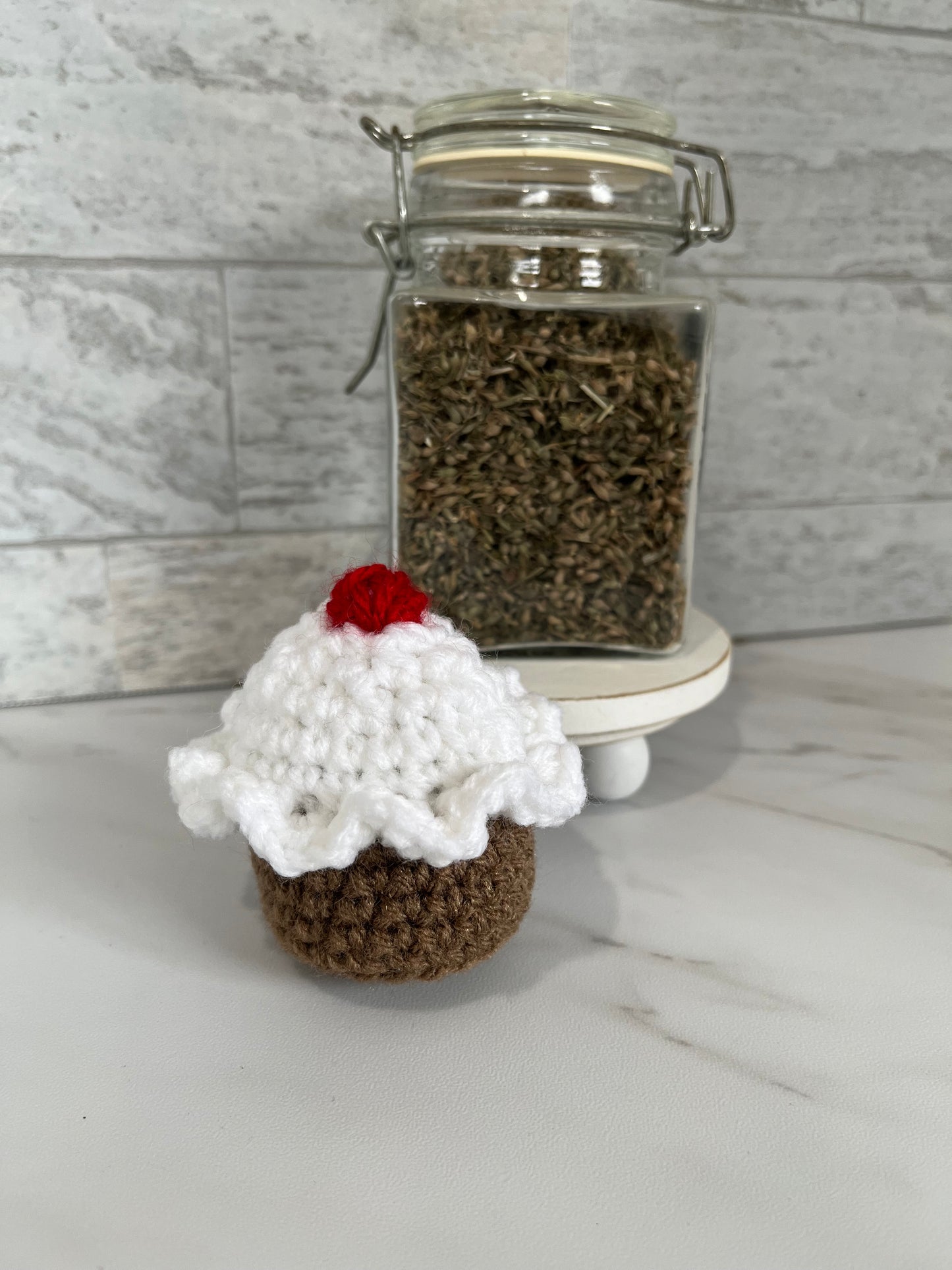 DESSERTS - Cupcake! Handmade Crochet Cat/Ferret Toys - Catnip, Jingle Bell, Crinkle