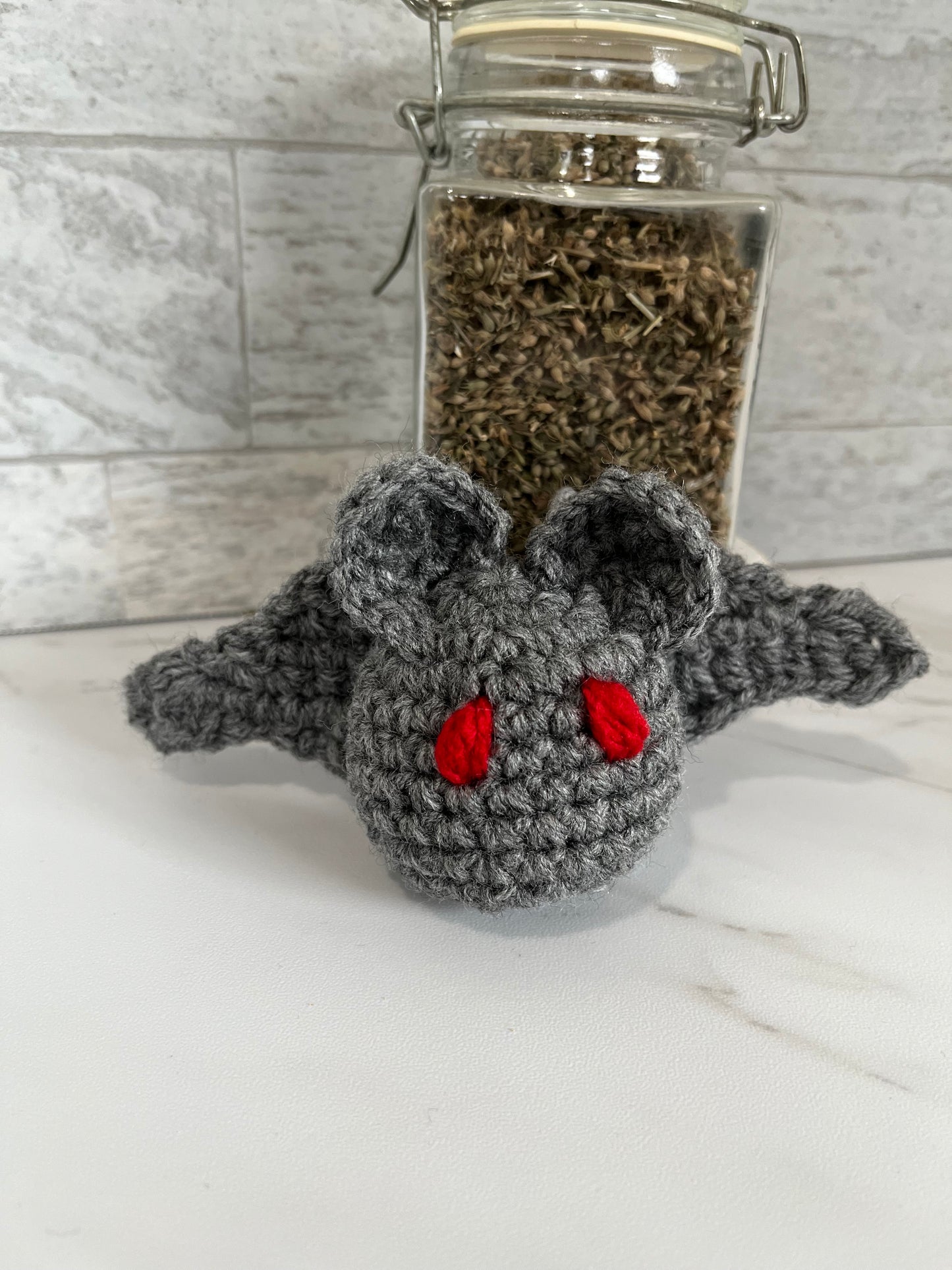 Spooky Stuff - Bat! Handmade Crochet Cat/Ferret Toys - Catnip, Jingle Bell, Crinkle