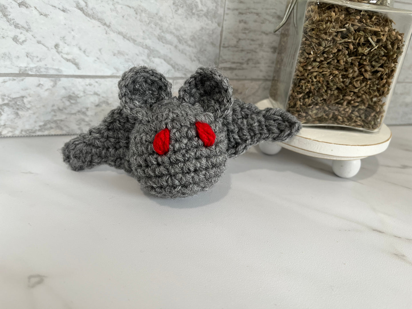 Spooky Stuff - Bat! Handmade Crochet Cat/Ferret Toys - Catnip, Jingle Bell, Crinkle