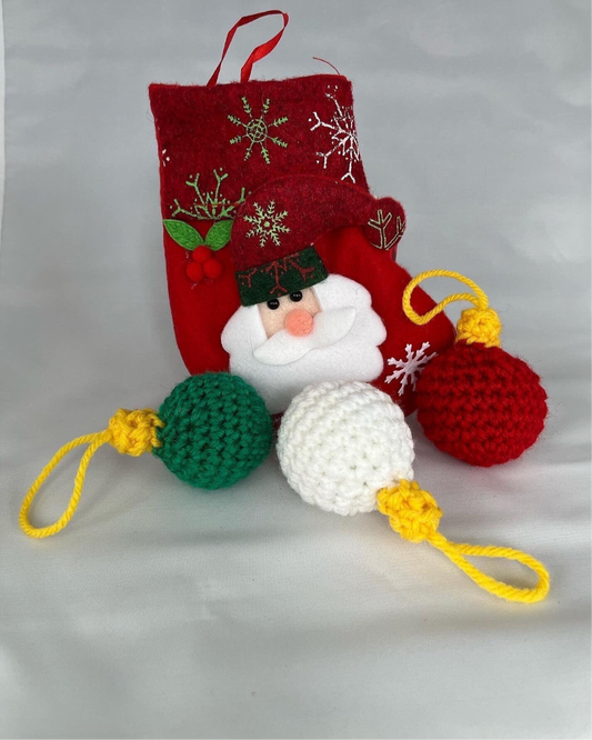 Christmas Stocking Crochet Cat Toy Gift Set