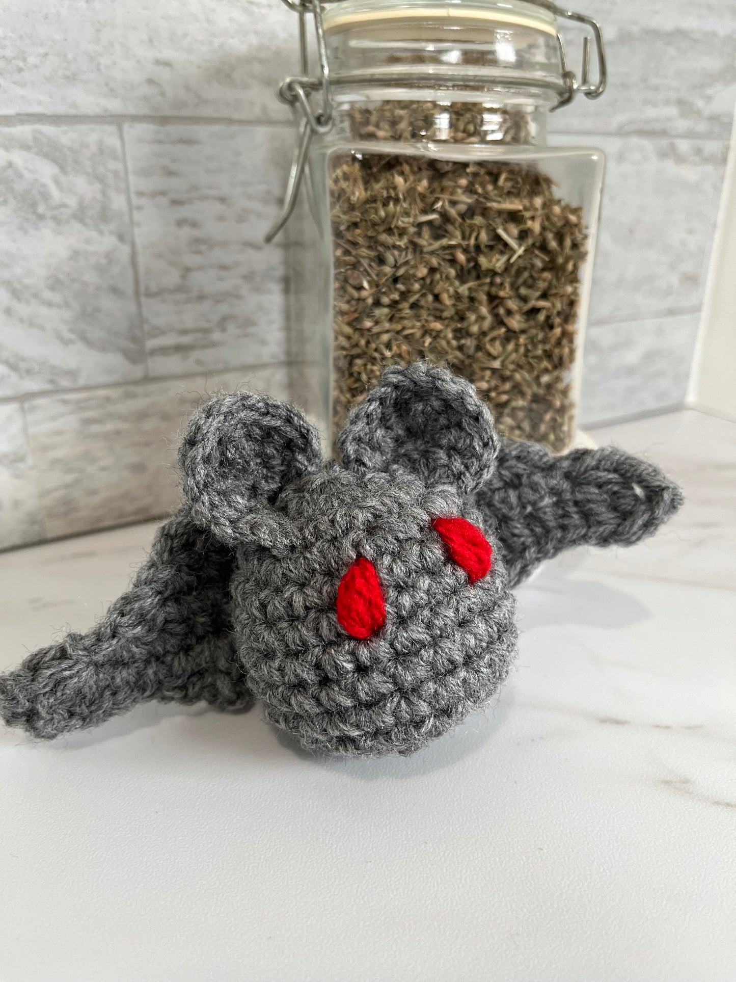 Spooky Stuff - Bat! Handmade Crochet Cat/Ferret Toys - Catnip, Jingle Bell, Crinkle