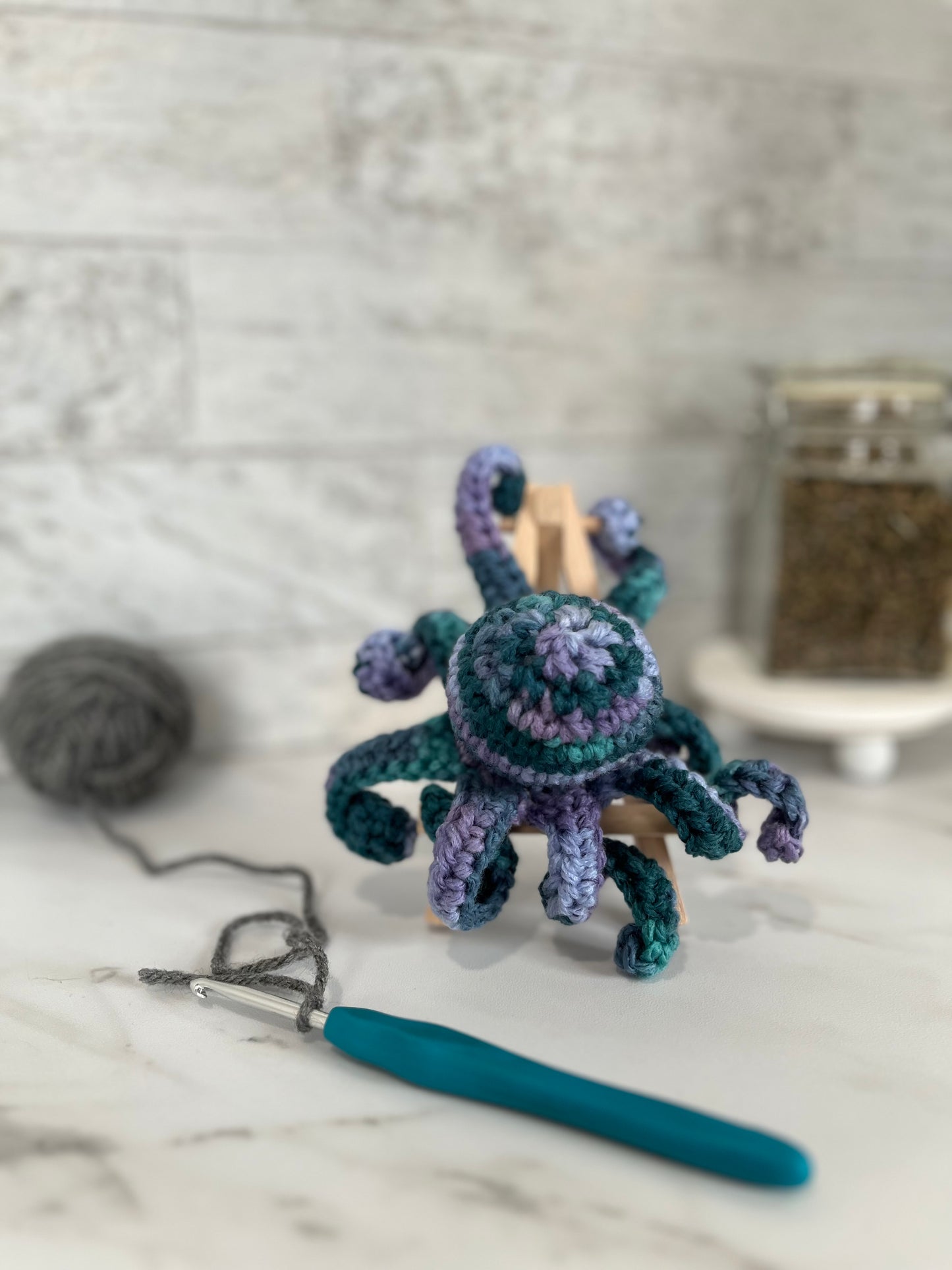 OCEAN FRIENDS - Octopus! Handmade Crochet Cat/Ferret Toys - Catnip, Jingle Bell, Crinkle