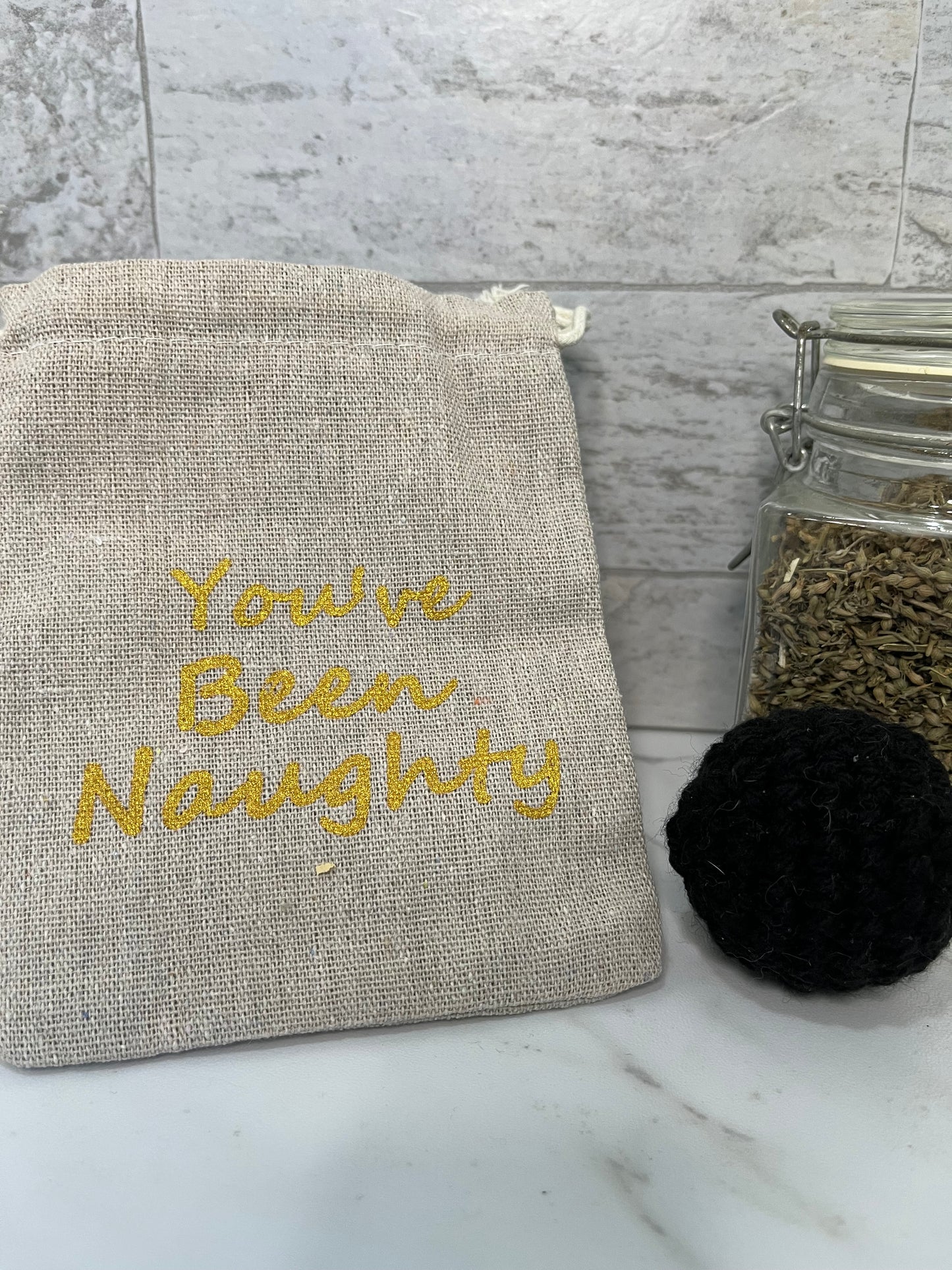 Naughty Cat Coal Sack Toy
