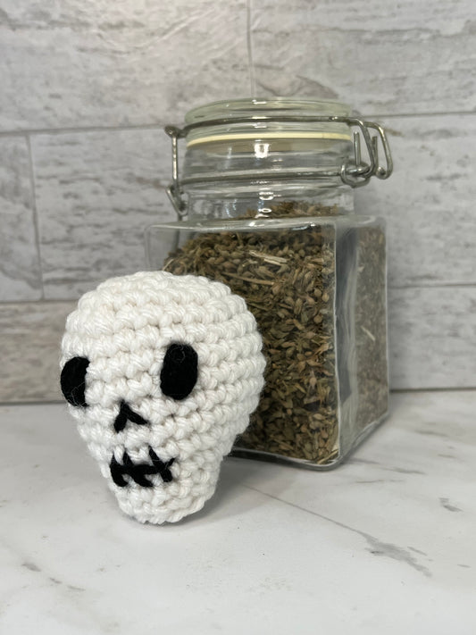 Mini Skull Crochet Cat  Toy