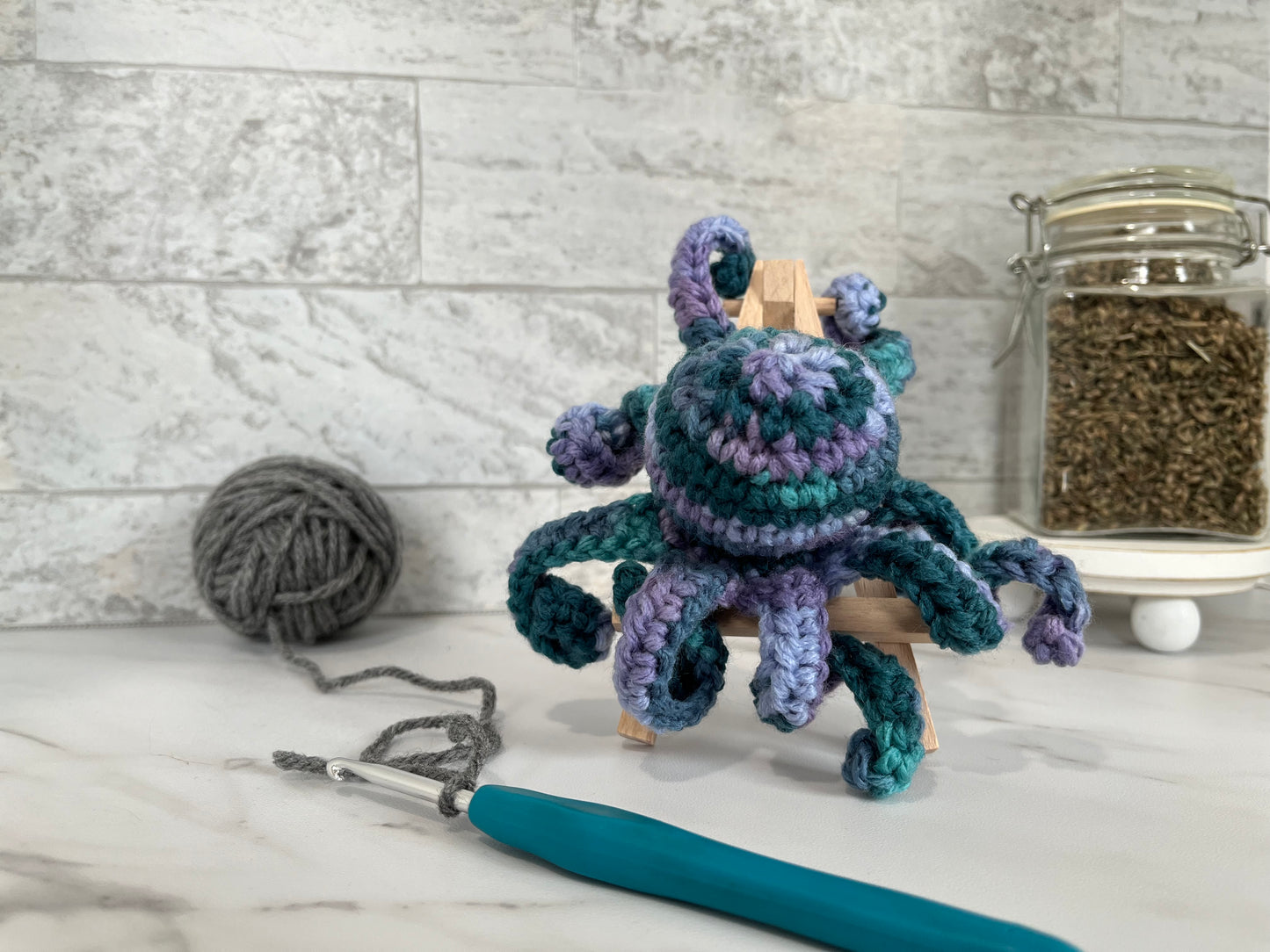 OCEAN FRIENDS - Octopus! Handmade Crochet Cat/Ferret Toys - Catnip, Jingle Bell, Crinkle