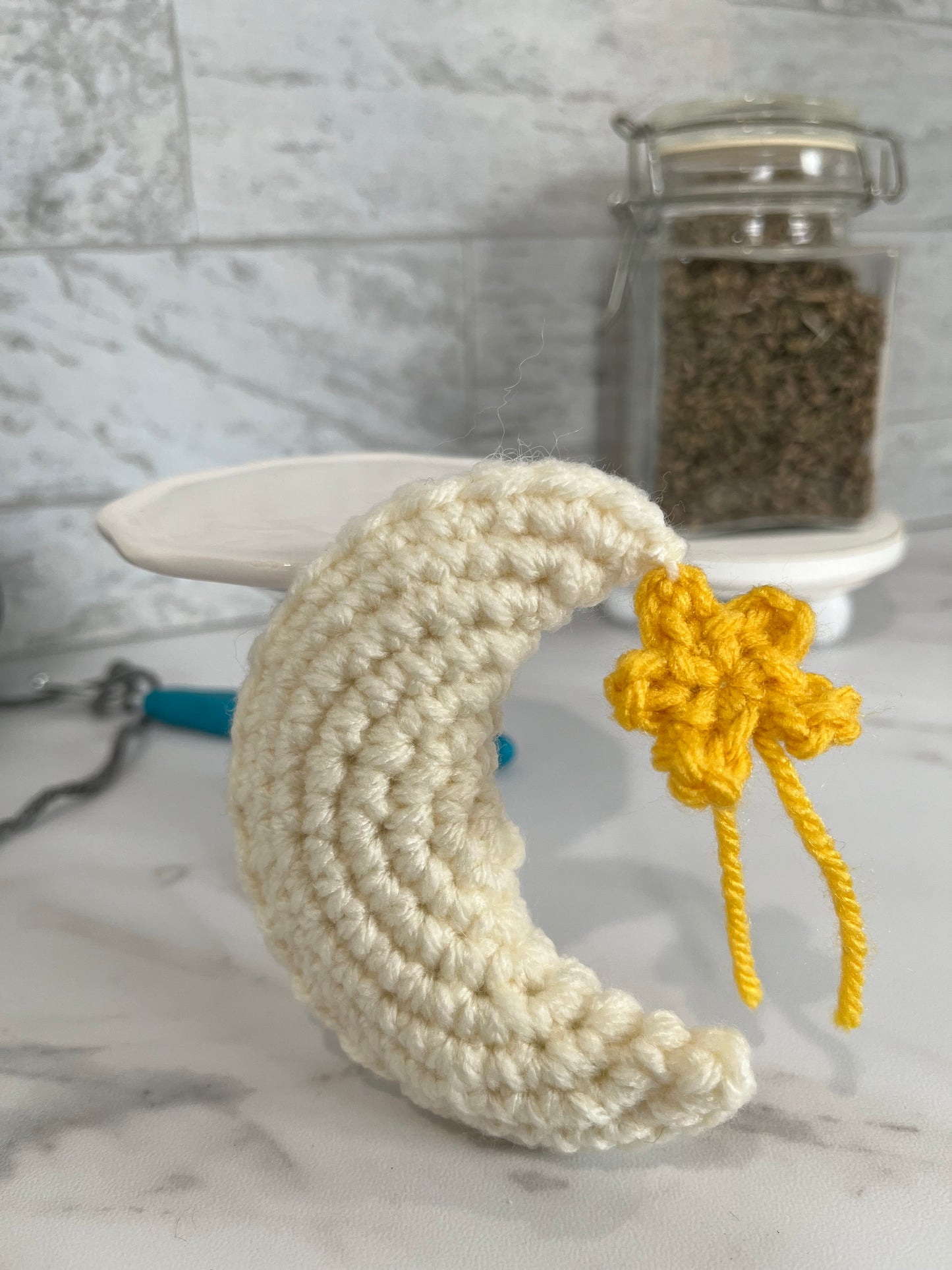 Crescent Moon Crochet Cat Toy