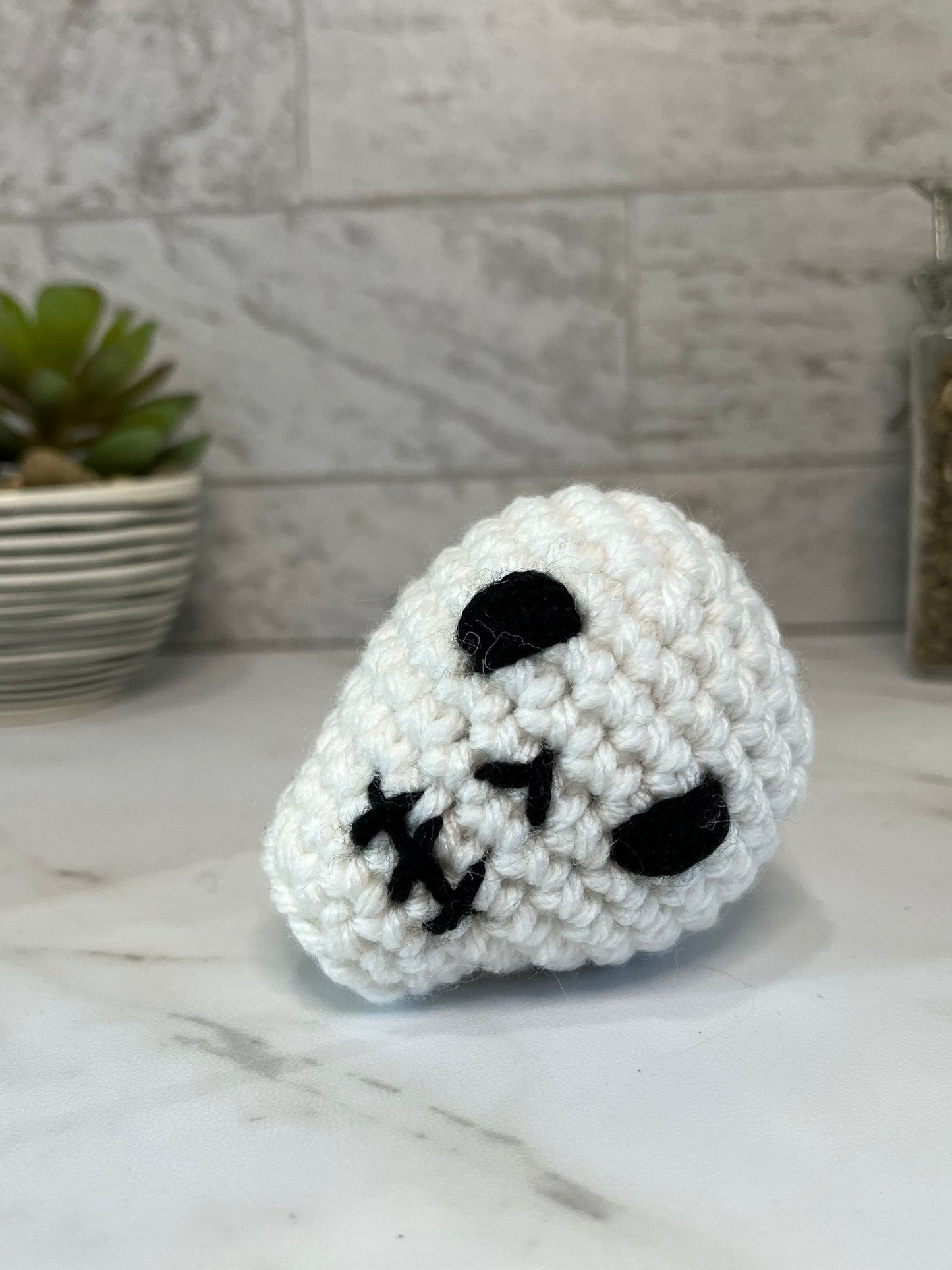 Mini Skull Crochet Cat  Toy