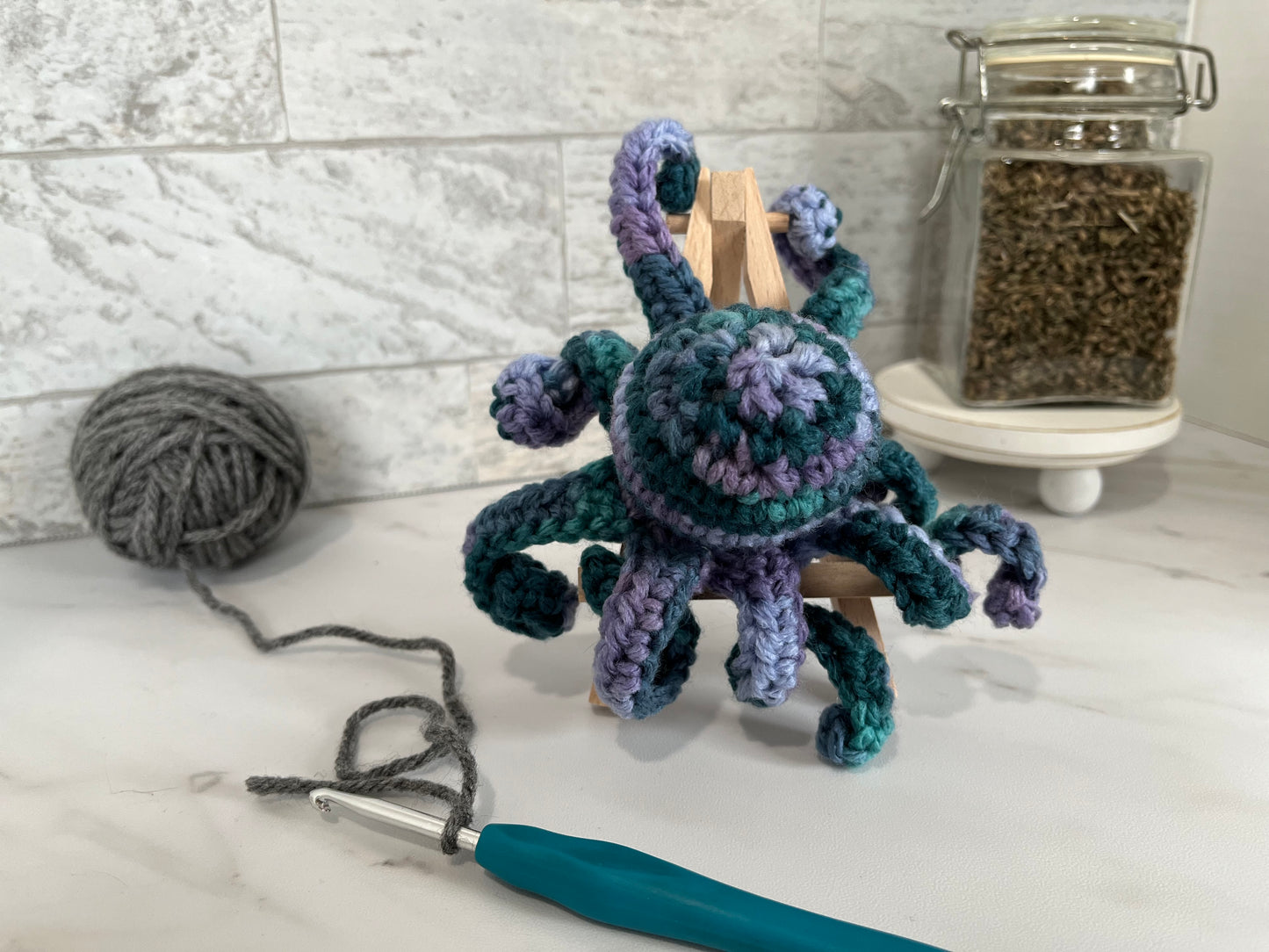 OCEAN FRIENDS - Octopus! Handmade Crochet Cat/Ferret Toys - Catnip, Jingle Bell, Crinkle