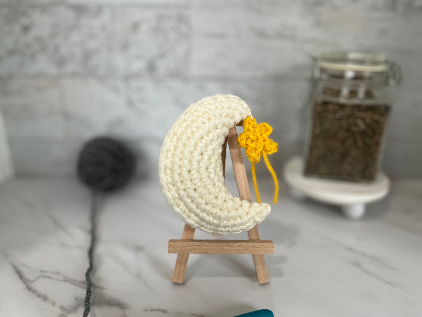 Crescent Moon Crochet Cat Toy