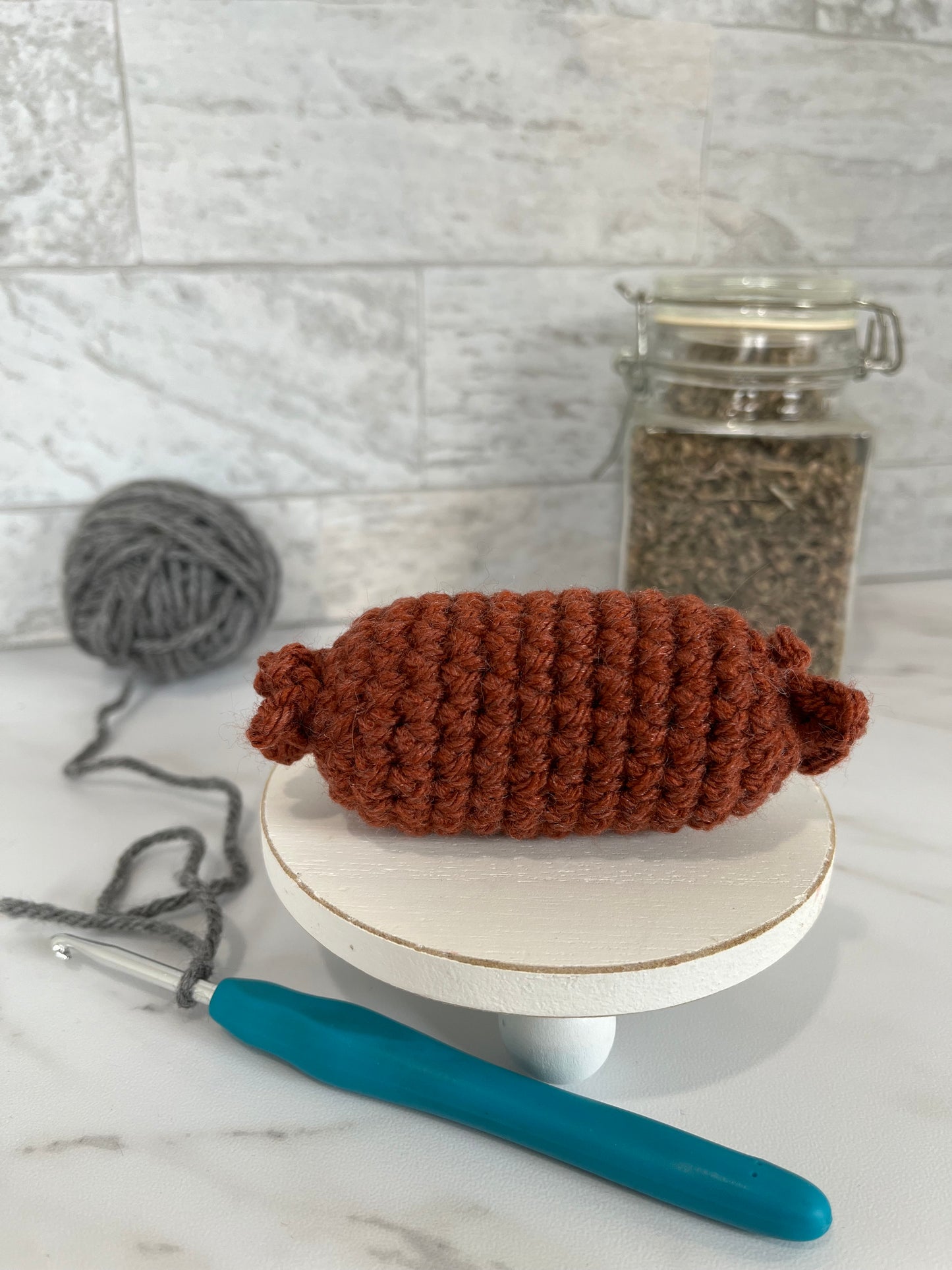 Sausage Crochet Cat Toy