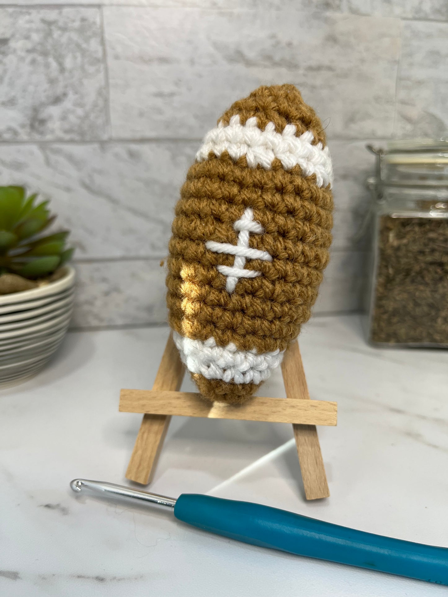 Football Crochet Cat  Toy