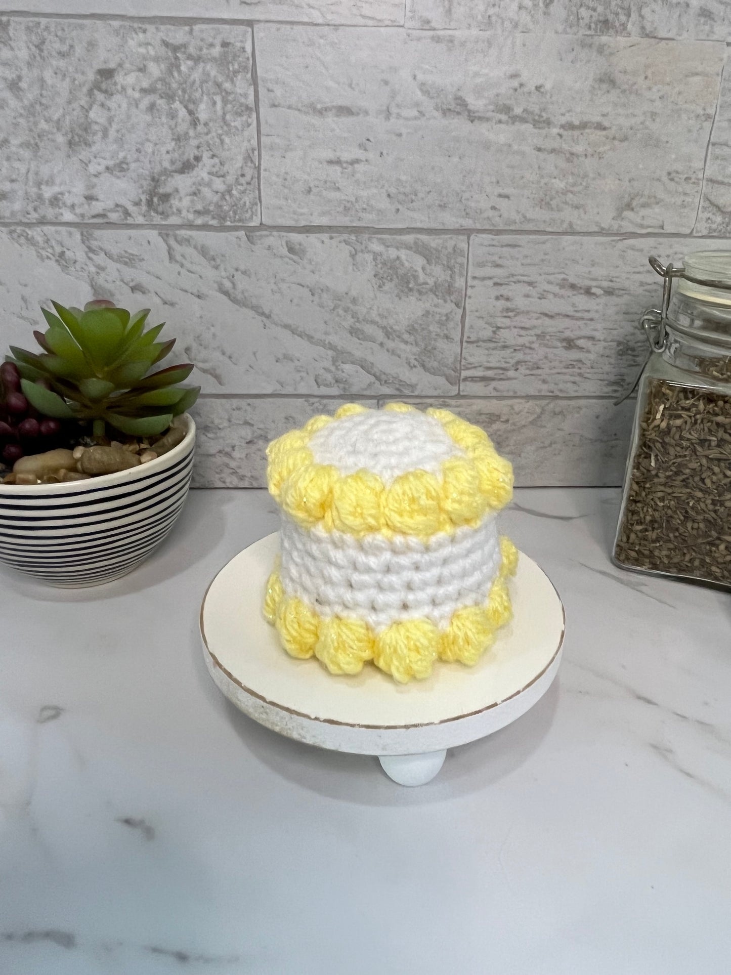 Birthday Cake Crochet Cat  Toy