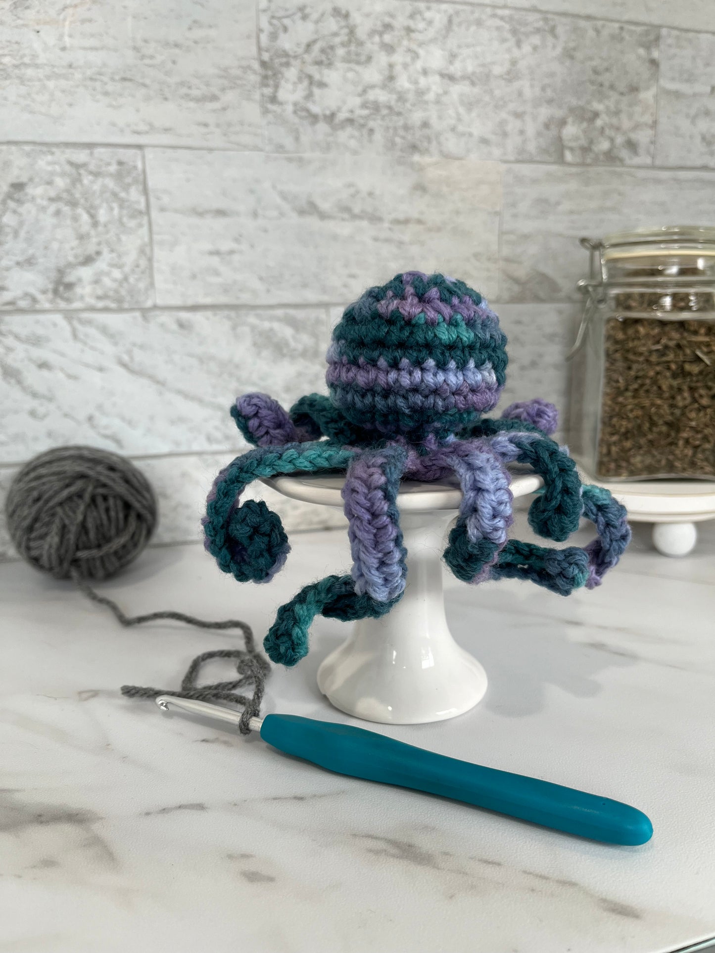 OCEAN FRIENDS - Octopus! Handmade Crochet Cat/Ferret Toys - Catnip, Jingle Bell, Crinkle