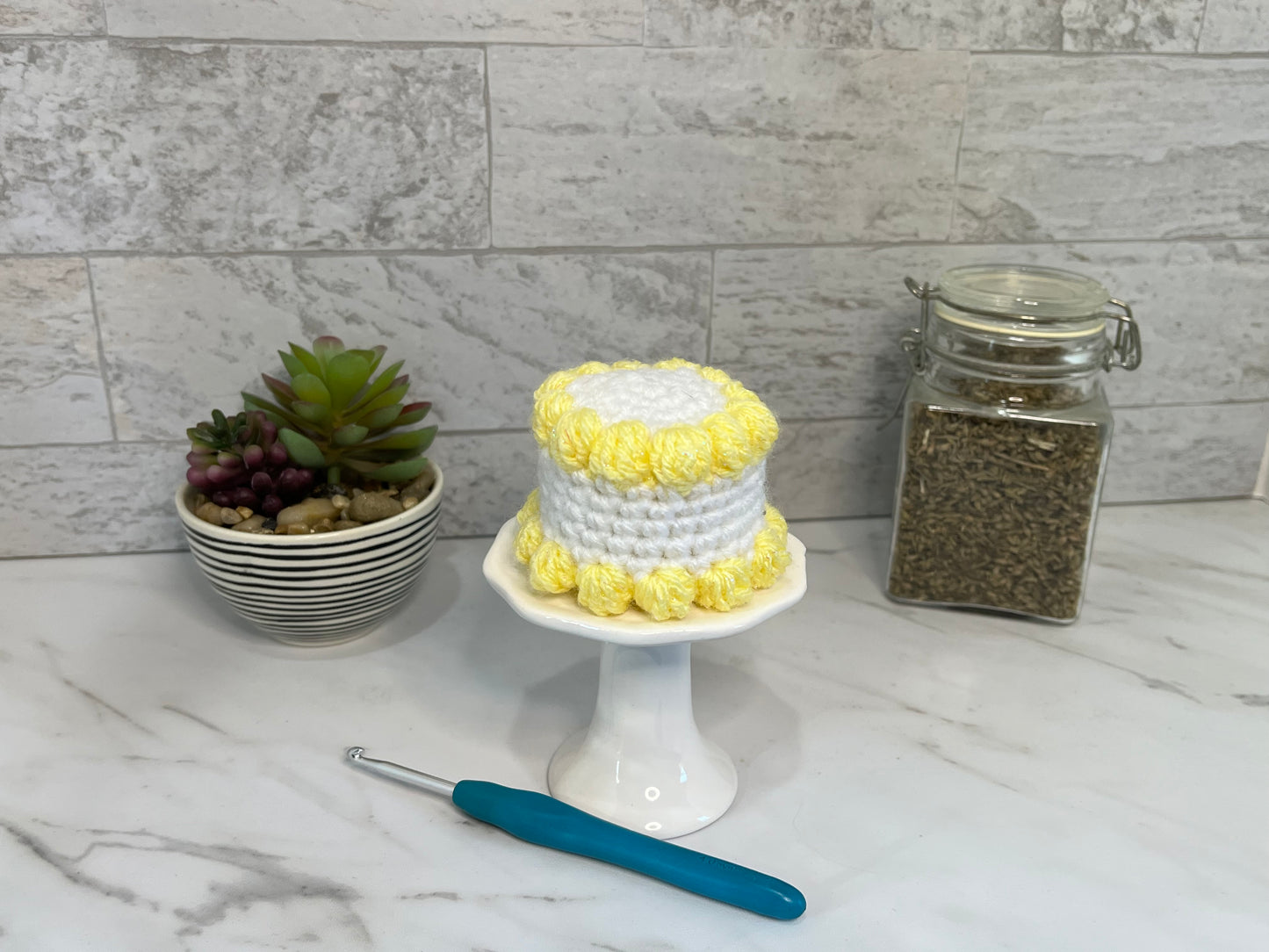 Birthday Cake Crochet Cat  Toy