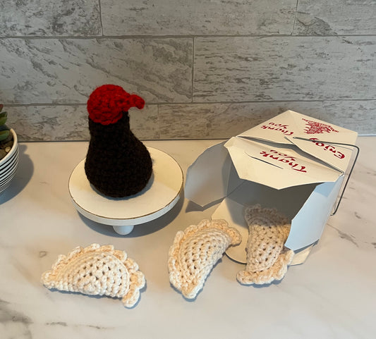 Dumpling and Soy Sauce Crochet Cat Toy Set