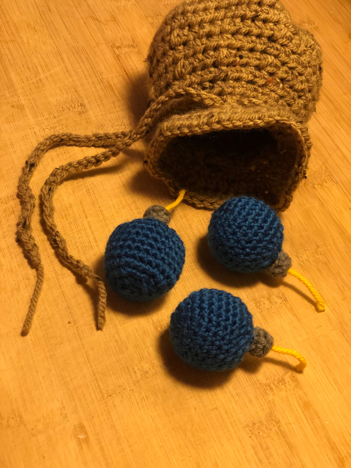 Legend Video Game Inspired Bomb Crochet Cat or Ferret Toy Set (Catnip Jingle Bell and Crinkle)